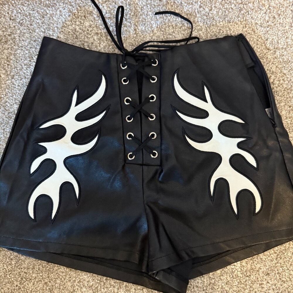 faux leather shorts